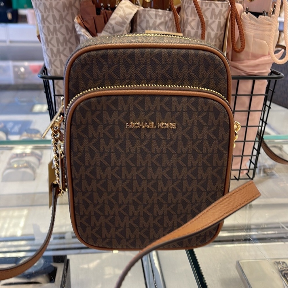 MICHAEL KORS 
Jet Set Travel Medium Logo Crossbody Flight Bag
Style # 35F1GTVC2B - Picture 8 of 16